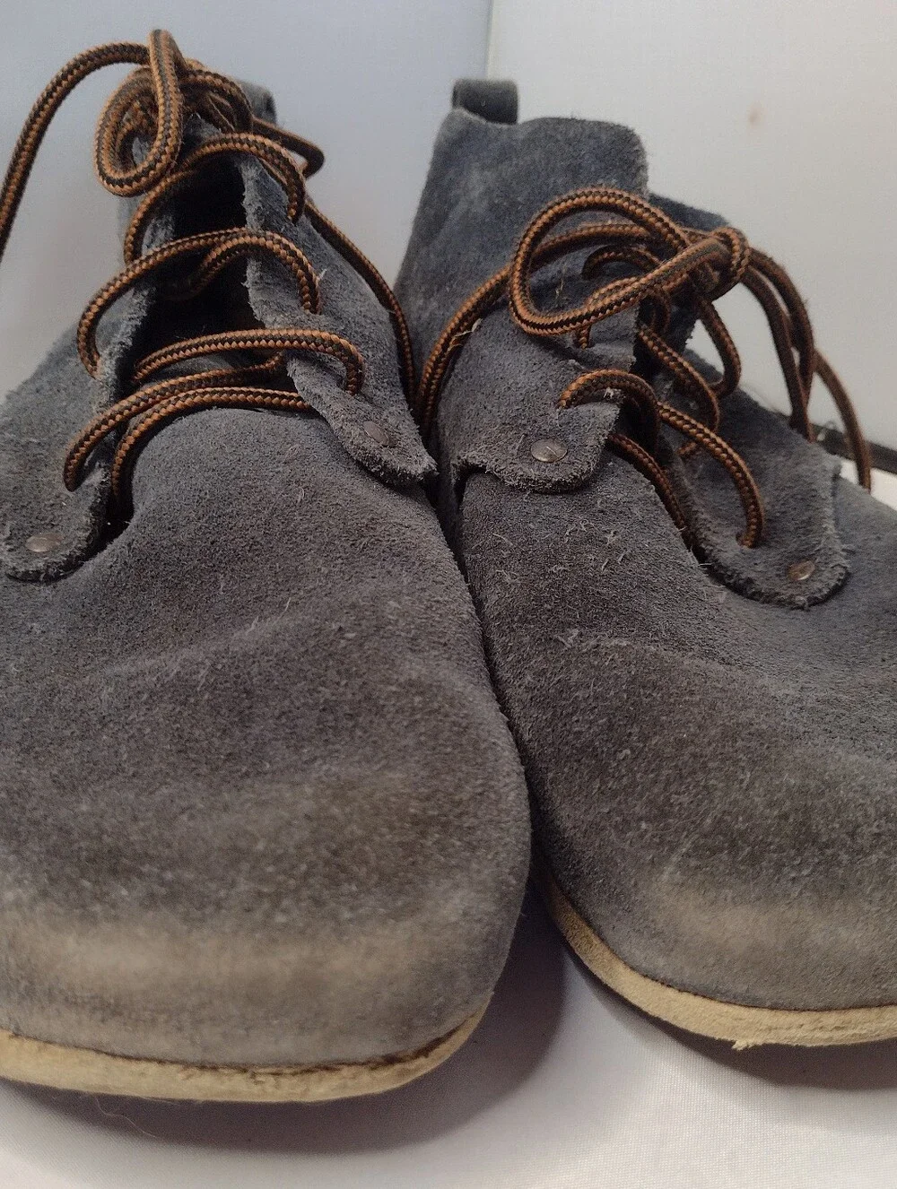 Birkenstock Dundee Blue Suede Comfort Laced Ankle Boots Size 45 Mens AA